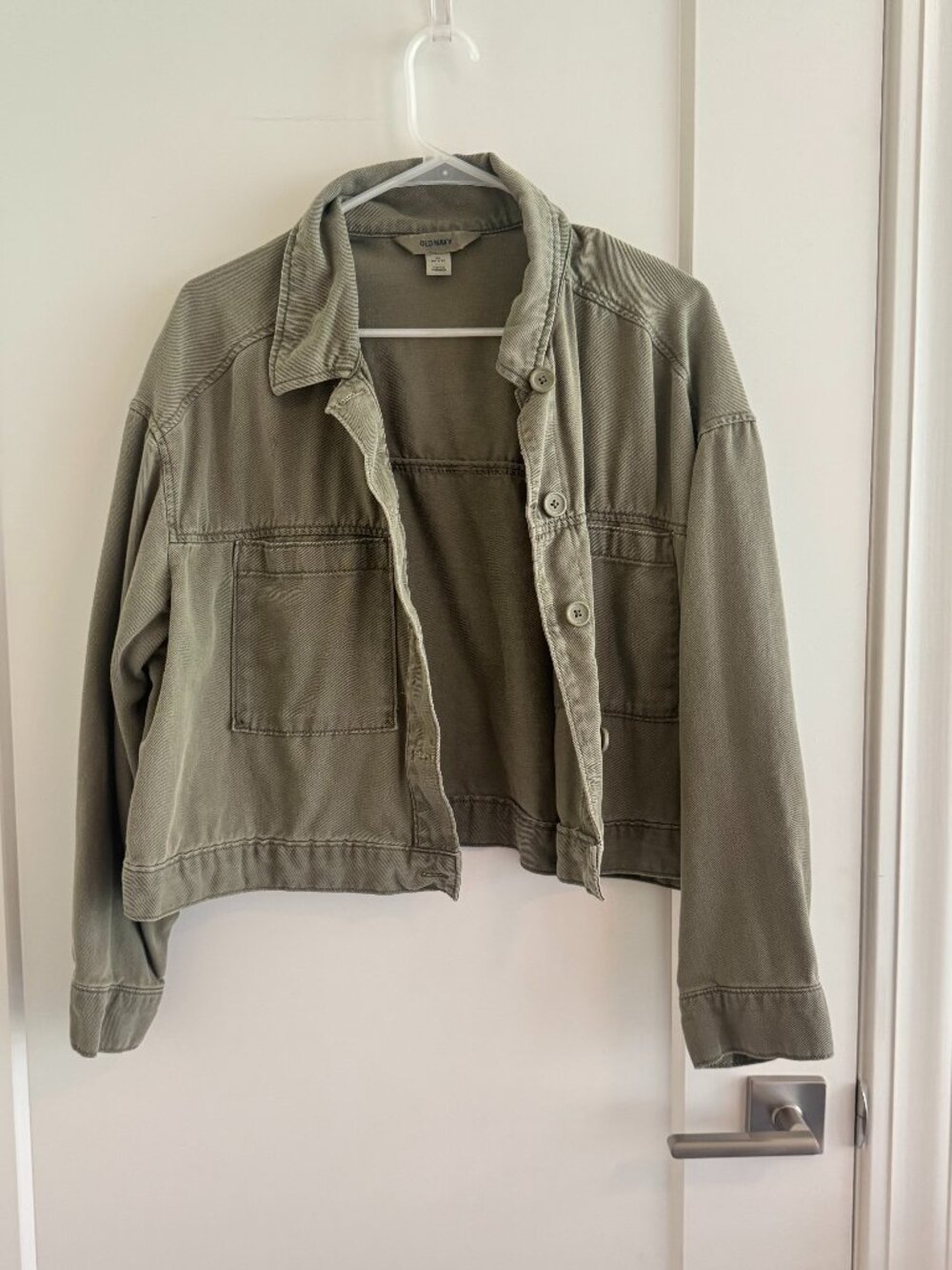 Old Navy Crop Utility Jacket - Olive Green